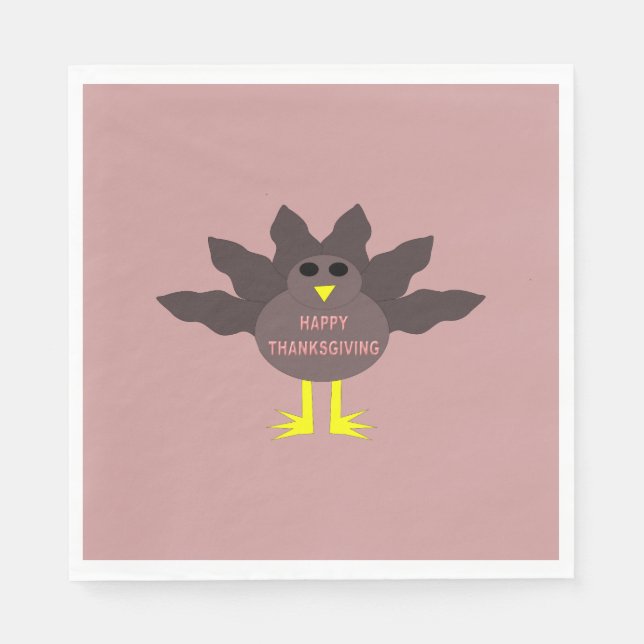 Erntedank Plucked Turkey Cocktail Napkins Serviette (Vorderseite)