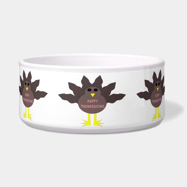 Erntedank Pluckelt Türkei Haustier Bowl Napf (Vorderseite)