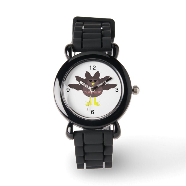 Erntedank Pluckte Türkei mit Zahlen beobachten Armbanduhr (Vorderseite)