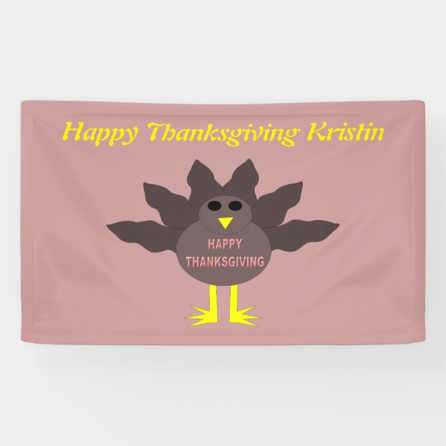 Erntedank Pluckte Türkei Personalisiert Banner (Horizontal)
