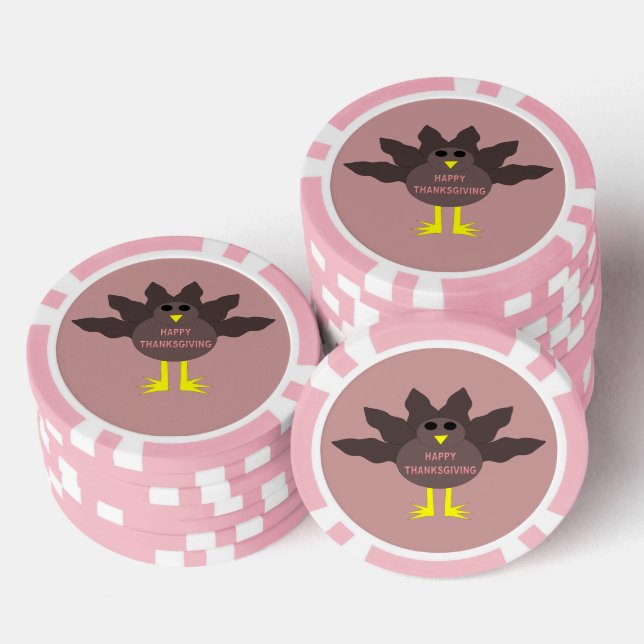 Erntedank Pluckte Türkei Pokerchips (Stapel)