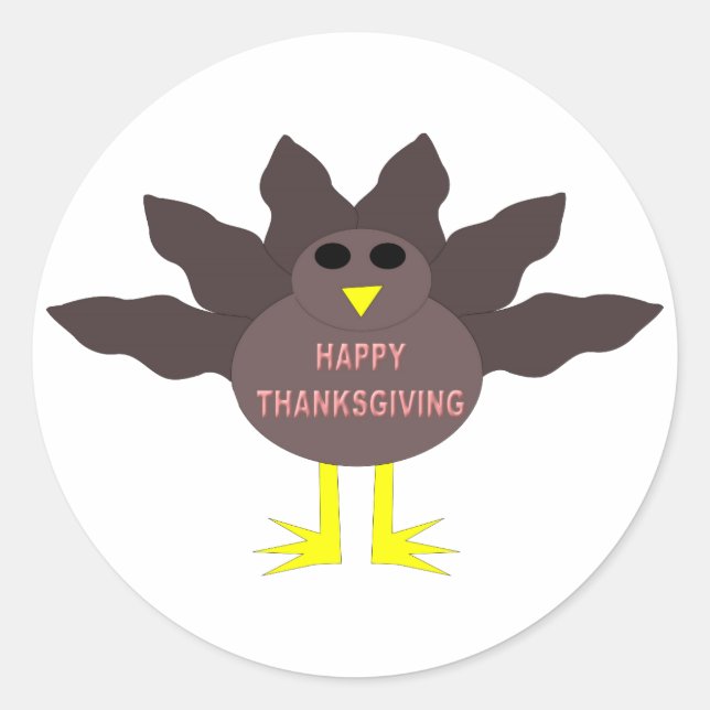Erntedank Pluckte Türkei Sticker (Vorderseite)
