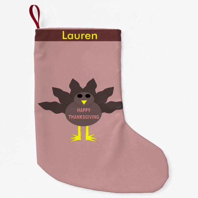 Erntedank Pluckte Türkei Zoll-Strumpf Kleiner Weihnachtsstrumpf (Vorderseite)