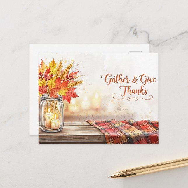 Erntedank Postkarte (Vorderseite/Rückseite Beispiel)