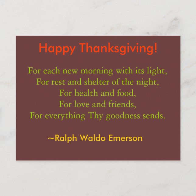 Erntedank Postkarte (Vorderseite)