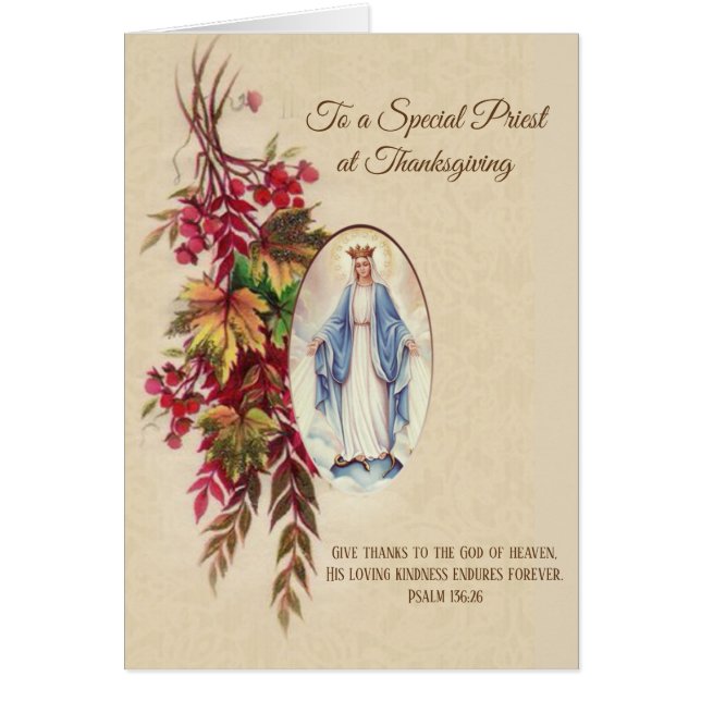 Erntedank-Priester-Jungfrau-Mary-Herbst-Blumen (Vorne)