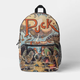 Erntedank Puck Vintag Illustration Bedruckter Rucksack