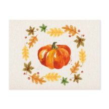 Erntedank Pumpkin Blätter Wasserfarben