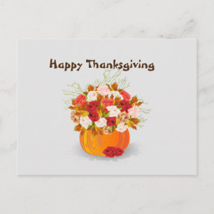 Erntedank Pumpkin Blume Vase Postkarte