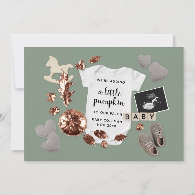 Erntedank Pumpkin-Blutung für die Schwangerschaft Ankündigung (Vorderseite)