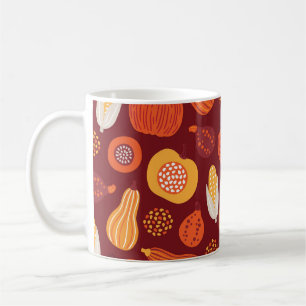 Erntedank Pumpkin Brown Nahtlose Muster. Kaffeetasse