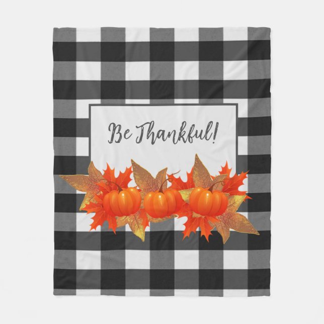 Erntedank Pumpkin Buffalo Kariert Fleece Blanket (Vorderseite)