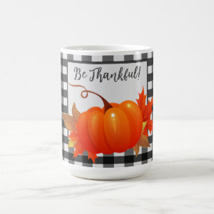 Erntedank Pumpkin Buffalo Karierte Tasse