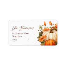 Erntedank Pumpkin Floral Script Rustikale Adresse