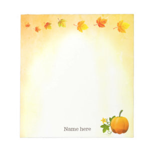 Erntedank Pumpkin & Herbstlaubs Notizblock