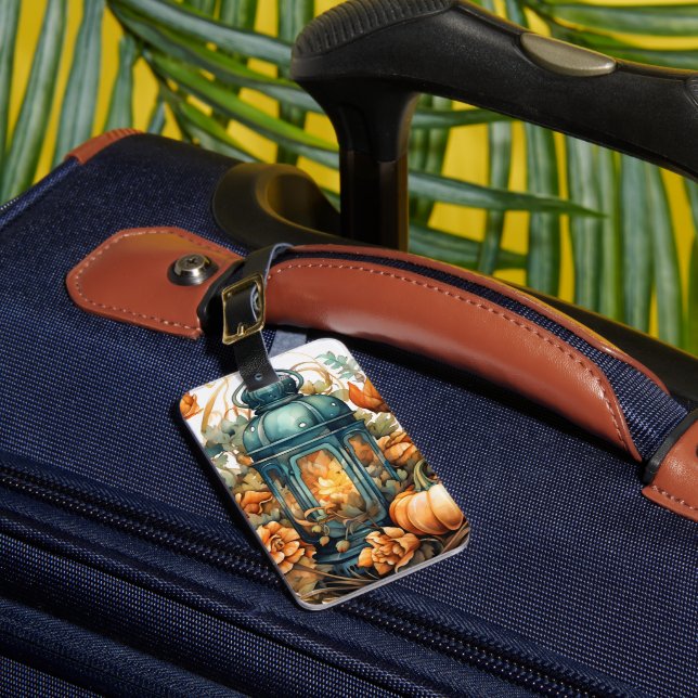 Erntedank Pumpkin Lantern Harvest Gepäckanhänger (Vorderseite Insitu 1)