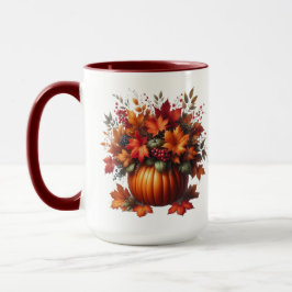 Erntedank-Pumpkin mit Herbstlauben- Tasse