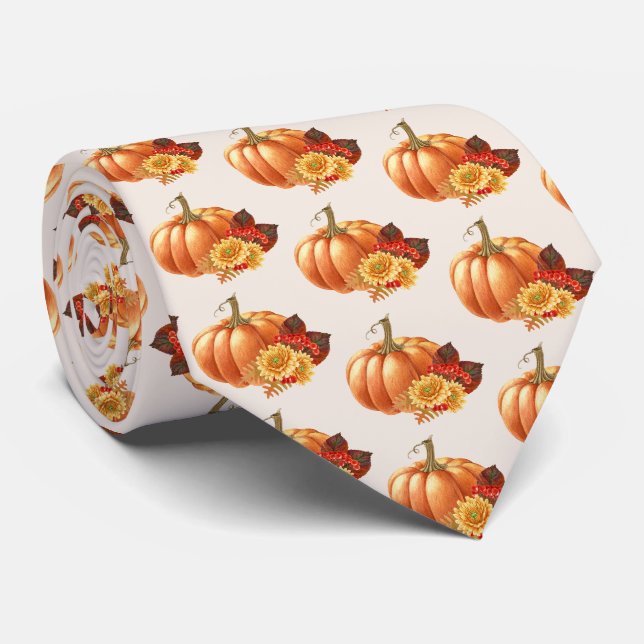Erntedank Pumpkin Neck Tie Krawatte (Gerollt)