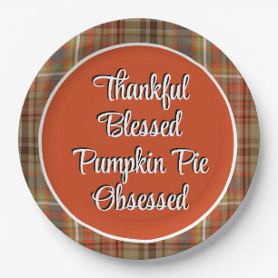 Erntedank Pumpkin Pie Dessert Pappteller