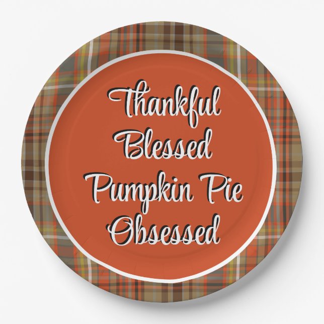 Erntedank Pumpkin Pie Dessert Pappteller (Vorderseite)