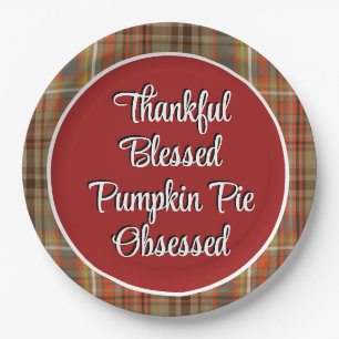 Erntedank Pumpkin Pie Dessert Pappteller
