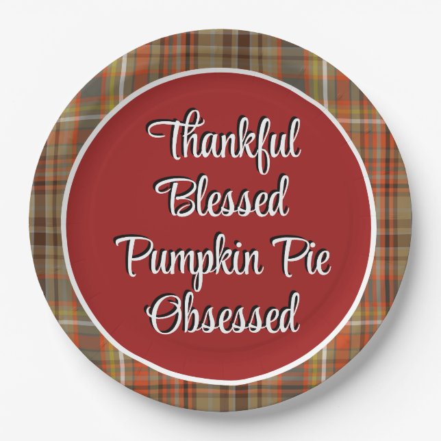 Erntedank Pumpkin Pie Dessert Pappteller (Vorderseite)