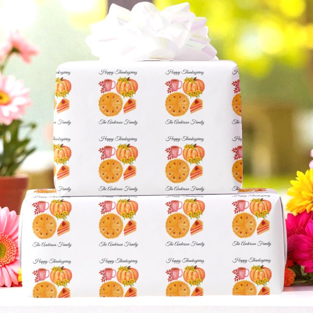 Erntedank Pumpkin Pie Spice Latte Geschenkpapier (Von Creator hochgeladen)