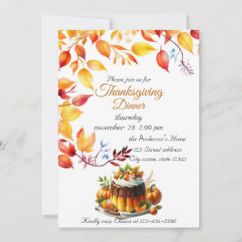 Erntedank Pumpkin Wasserfarbe Herbst Einladung