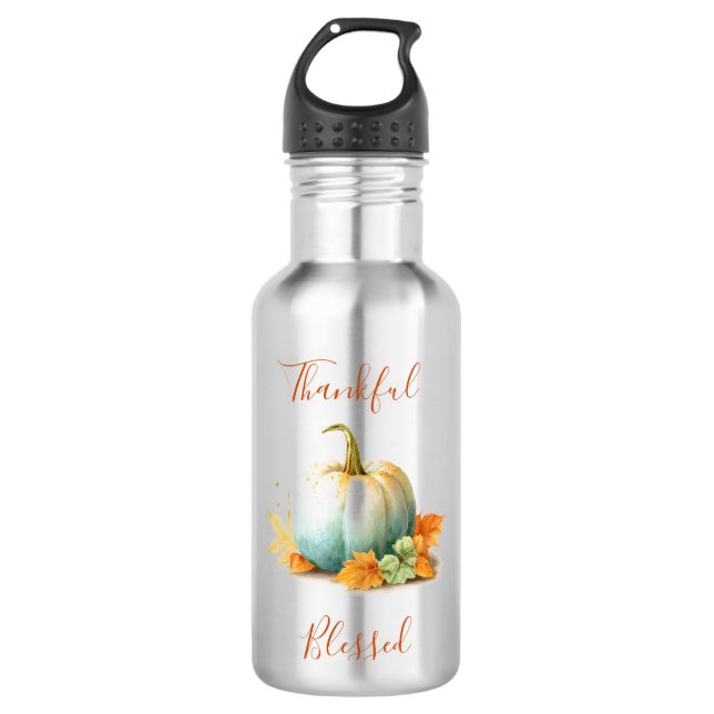 Erntedank Pumpkin Wasserflasche Edelstahlflasche (Vorderseite)