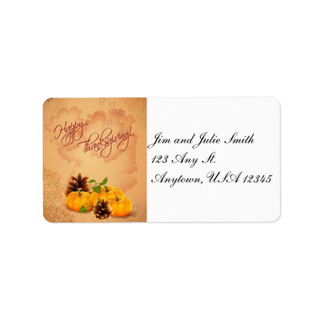 Erntedank Pumpkins-Adressenlabel Adressaufkleber (Vorne)