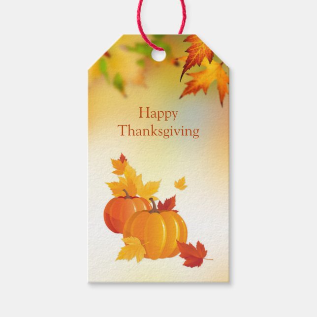 Erntedank, Pumpkins, Ahornholz-Blätter Geschenkanhänger (Vorderseite)