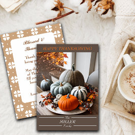 Erntedank Pumpkins Editable Family Feiertagskarte