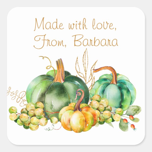 Erntedank Pumpkins hausgemachte Bäckerei Sticker (Vorderseite)