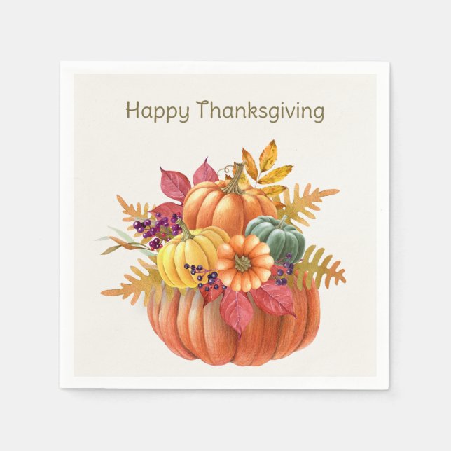 Erntedank Pumpkins Napkin Serviette (Vorderseite)