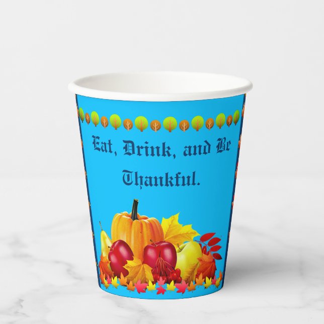 Erntedank Pumpkins Pappbecher (Vorderseite)