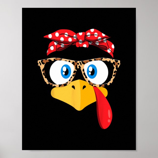 Erntedank Putengesicht Leopardenopardenbrille Poster (Vorne)
