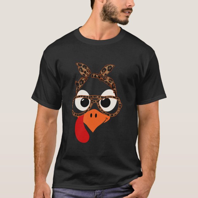 Erntedank Putengesicht Leopardenopardenbrille T-Shirt (Vorderseite)