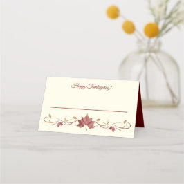 Erntedank Red Maple Blätter & Wirbel Platzkarte