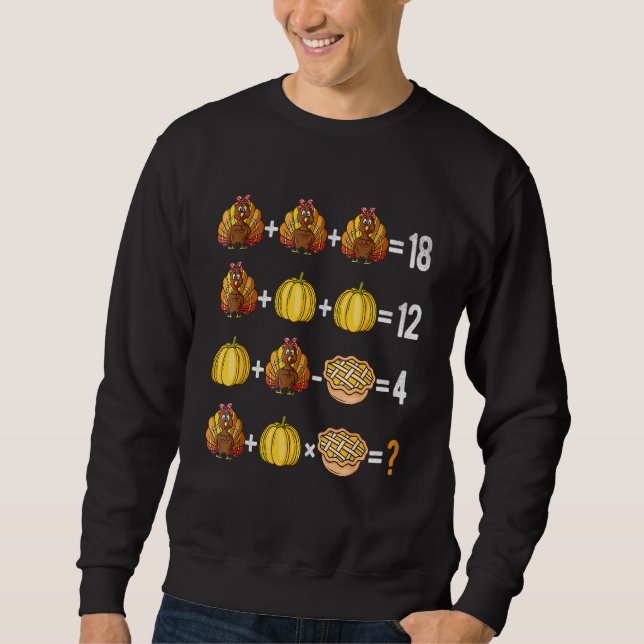 Erntedank-Reihenfolge der Operationen Quiz Mathema Sweatshirt (Vorderseite)