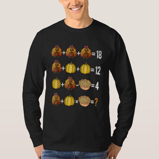 Erntedank-Reihenfolge der Operationen Quiz Mathema T-Shirt (Vorderseite)
