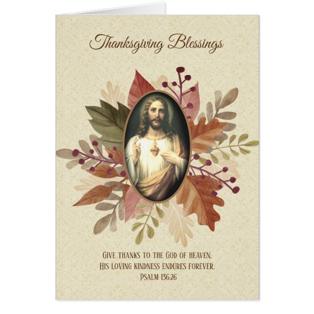 Erntedank-religiöses heiliges Herz von Jesus (Vorne)