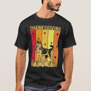 Erntedank Retro Alaskan Malamute Dog Matching F T-Shirt
