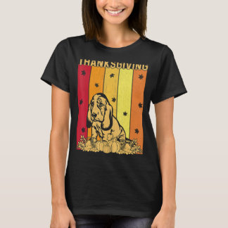 Erntedank Retro Basset Hunde Matching Famile T-Shirt
