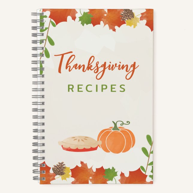 Erntedank Rezepte Herbstleaves Notebook Notizbuch (Vorderseite)