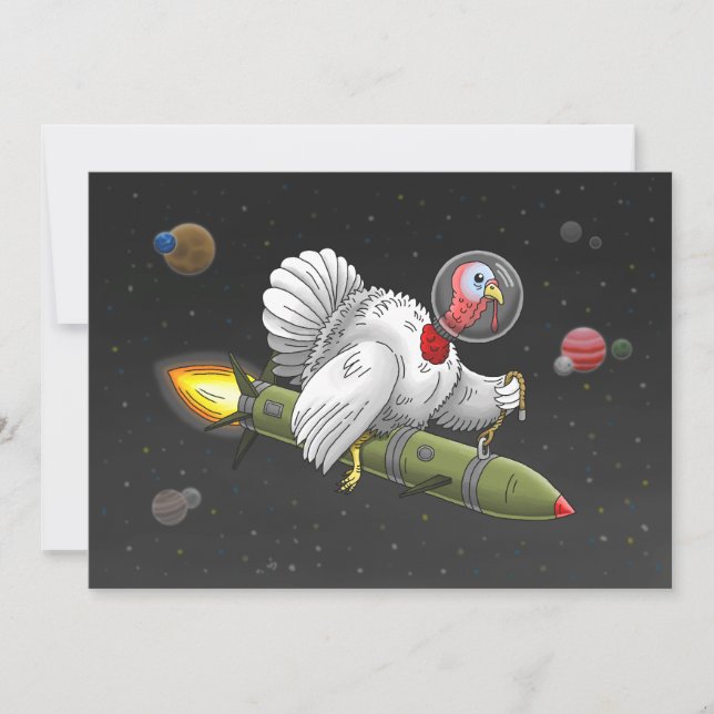 Erntedank Rocket Türkei Feiertagskarte (Vorderseite)