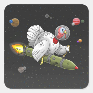 Erntedank Rocket Türkei Quadratischer Aufkleber