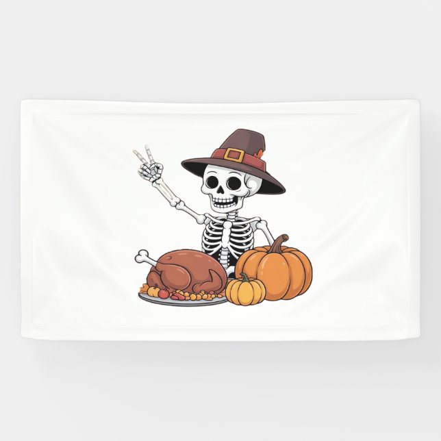 Erntedank Röntgen Skeleton Funny Rock Hand Fall L Banner (Horizontal)