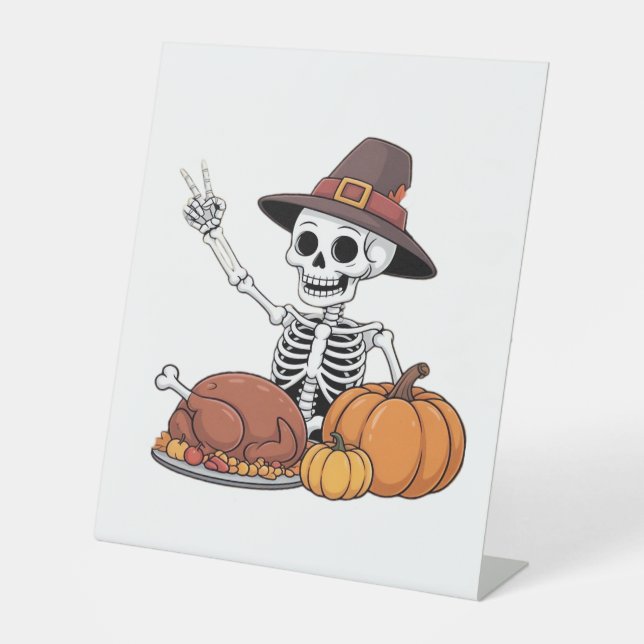 Erntedank Röntgen Skeleton Funny Rock Hand Fall L Sockelschild (Vorderseite)