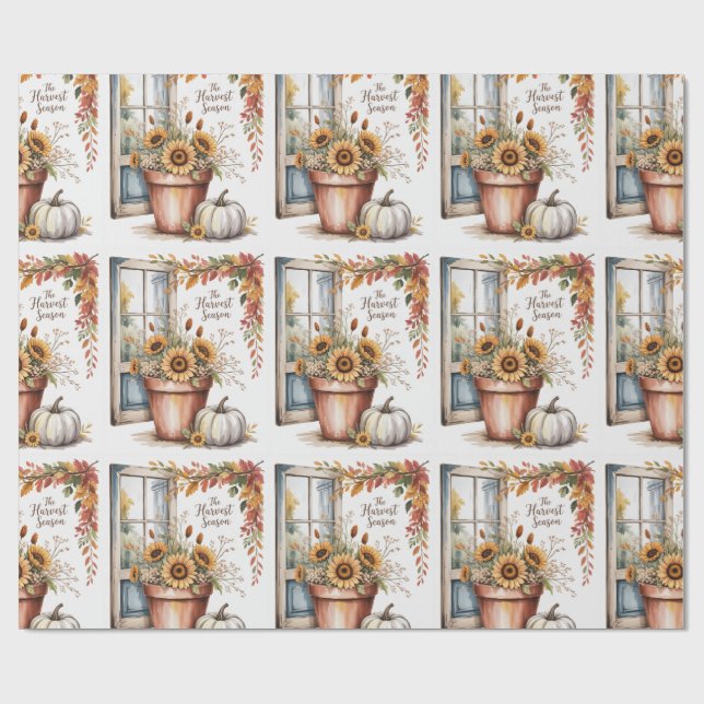 Erntedank, rustikaler Erntedank, Fall, Geschenkpapier (Flach)