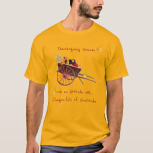 Erntedank Saison Dankbarkeit Gold mit Burgund T-Shirt